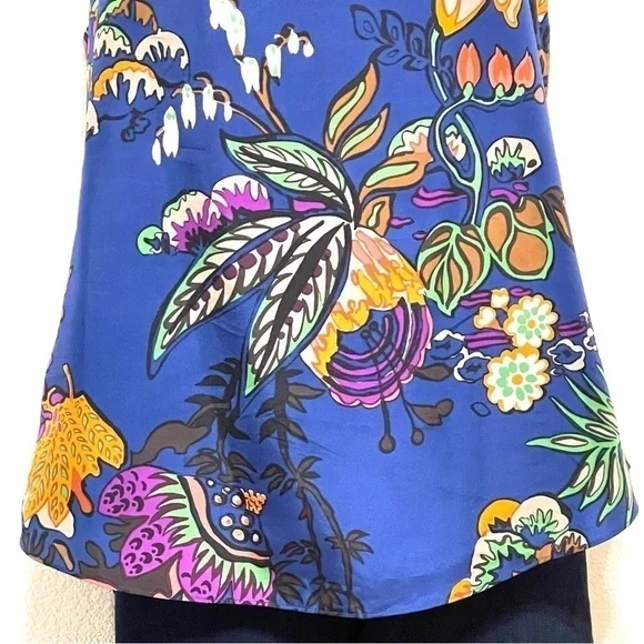 J. Crew Woman 100% SILK Classic Floral Sleeveless Holter Top Size 4 - Picture 3 of 11
